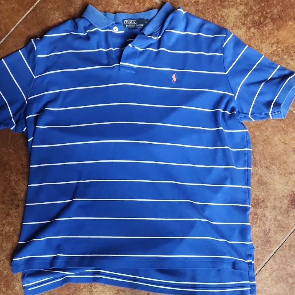 Ralph Lauren Kids Polo in Blue with White Stripes